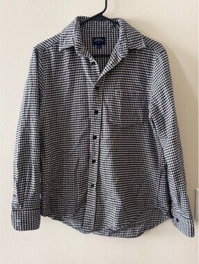 Noah NYC Houndstooth Flannel Button Down Shirt Mens xs blue White Cotton
